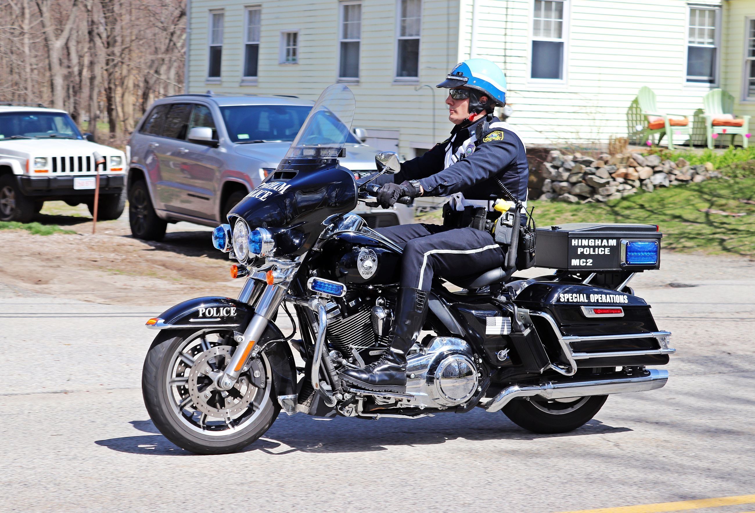 Traffic Officer riding motorcycle on patrol
