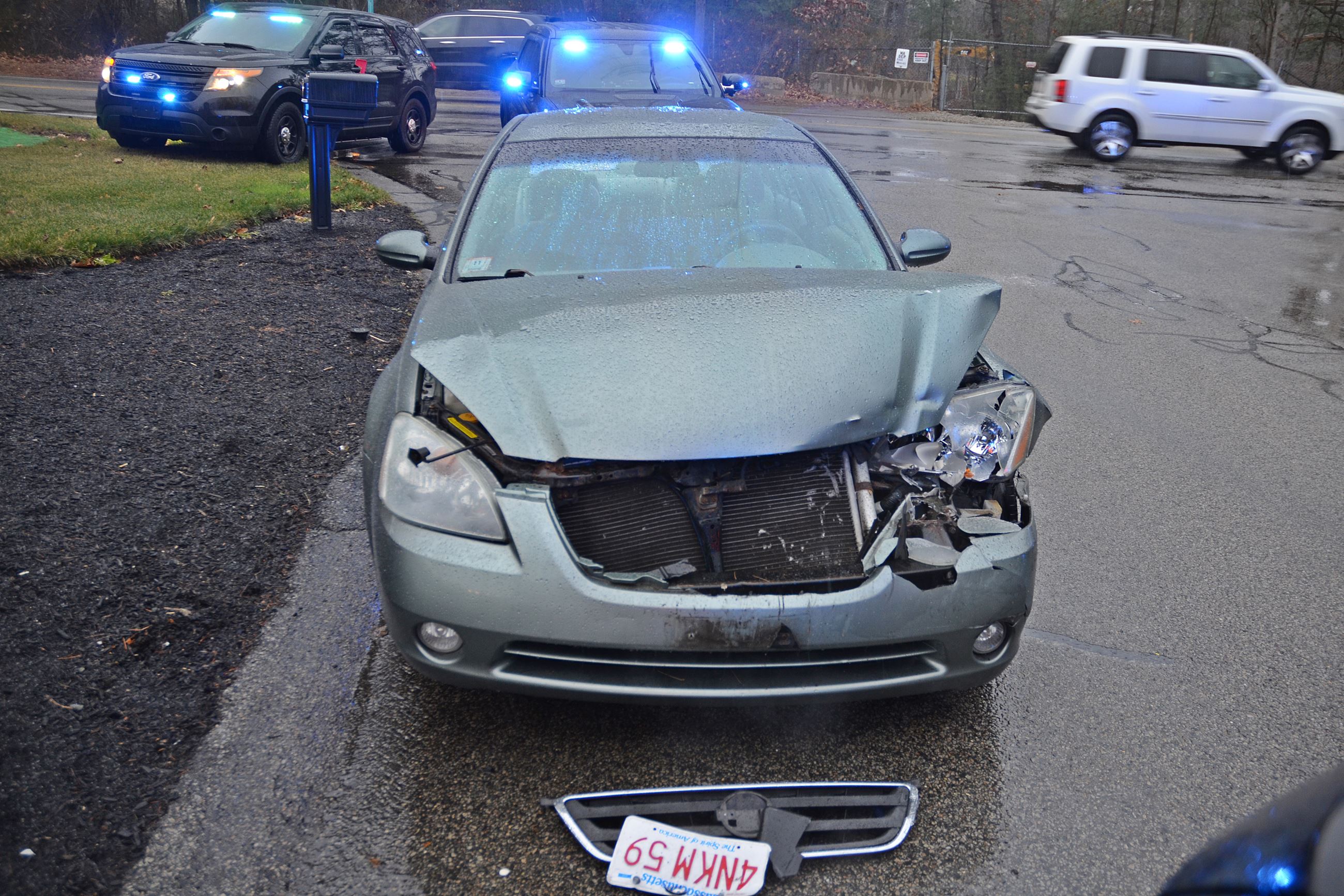Front End Damage of Car After Crash
